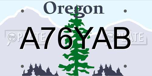 A76YAB Oregon License Plate