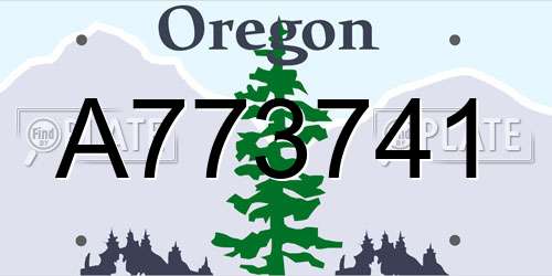 A773741 Oregon License Plate