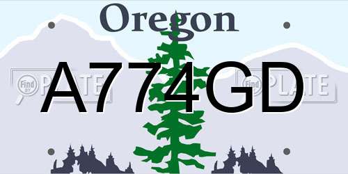 A774GD Oregon License Plate