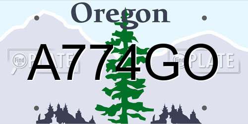 A774GO Oregon License Plate