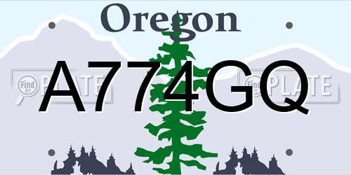 A774GQ Oregon License Plate