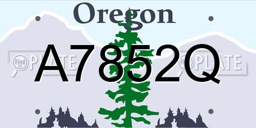 A7852Q Oregon License Plate
