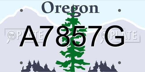 A7857G Oregon License Plate