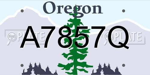 A7857Q Oregon License Plate