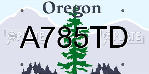 A785TD Oregon License Plate