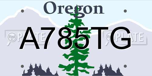 A785TG Oregon License Plate