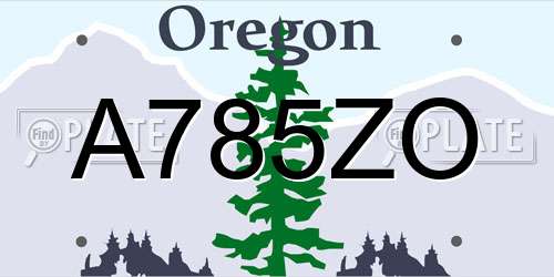 A785ZO Oregon License Plate