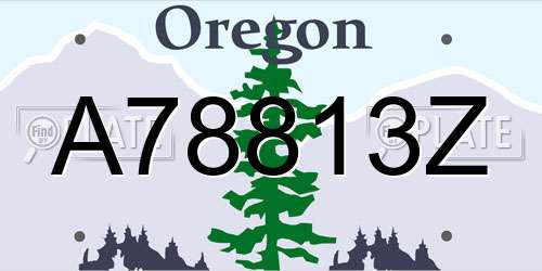 A78813Z Oregon License Plate