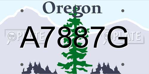A7887G Oregon License Plate