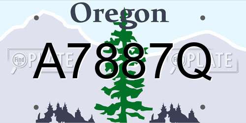 A7887Q Oregon License Plate