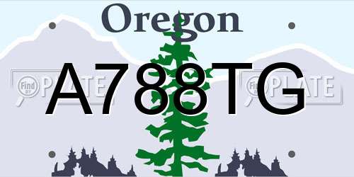 A788TG Oregon License Plate