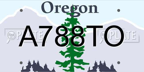 A788TO Oregon License Plate