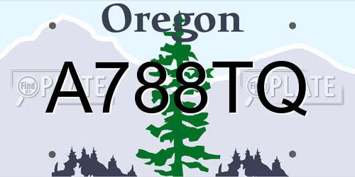 A788TQ Oregon License Plate