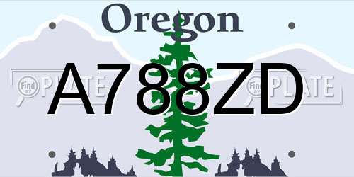 A788ZD Oregon License Plate