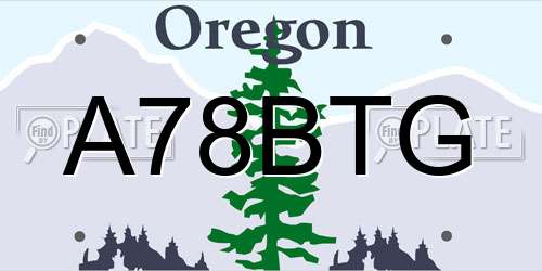 A78BTG Oregon License Plate