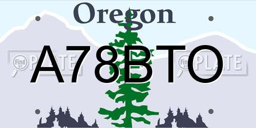 A78BTO Oregon License Plate