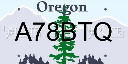 A78BTQ Oregon License Plate