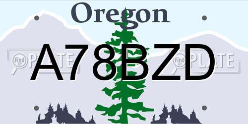 A78BZD Oregon License Plate