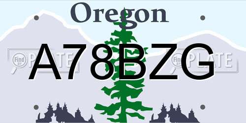 A78BZG Oregon License Plate