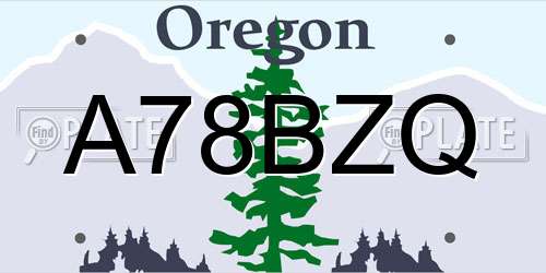 A78BZQ Oregon License Plate