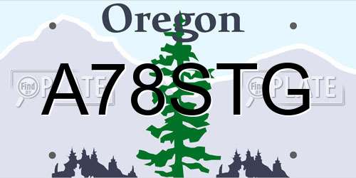 A78STG Oregon License Plate