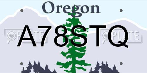 A78STQ Oregon License Plate