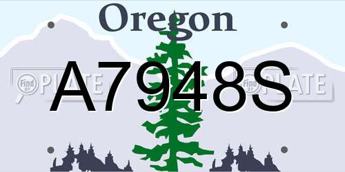 A7948S Oregon License Plate