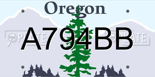 A794BB Oregon License Plate