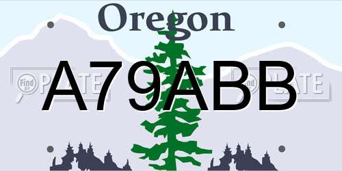 A79ABB Oregon License Plate
