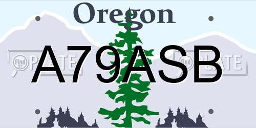 A79ASB Oregon License Plate