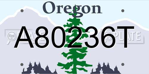 A80236T Oregon License Plate