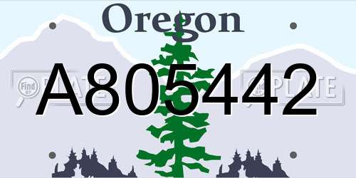 A805442 Oregon License Plate