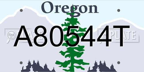 A80544T Oregon License Plate