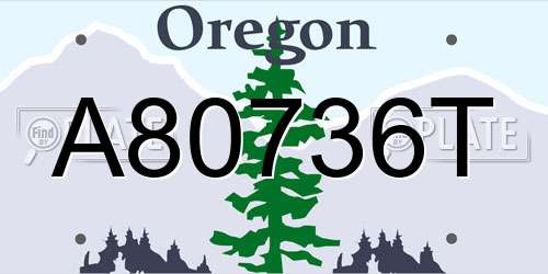 A80736T Oregon License Plate