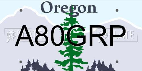 A80GRP Oregon License Plate