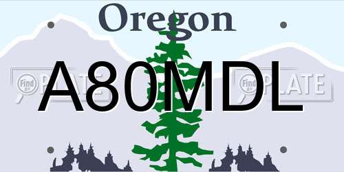 A80MDL Oregon License Plate