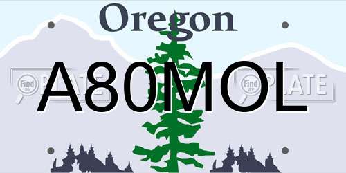 A80MOL Oregon License Plate