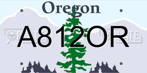 A812OR Oregon License Plate