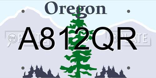 A812QR Oregon License Plate
