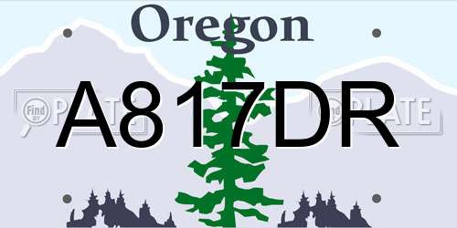 A817DR Oregon License Plate