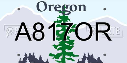 A817OR Oregon License Plate
