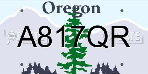 A817QR Oregon License Plate