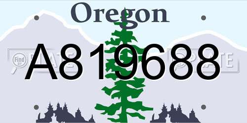 A819688 Oregon License Plate