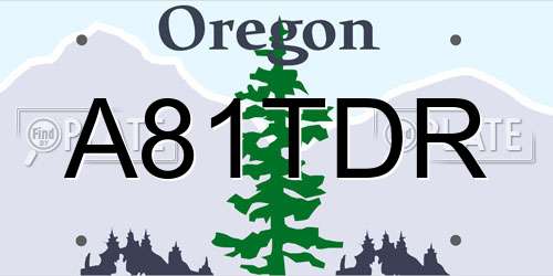 A81TDR Oregon License Plate