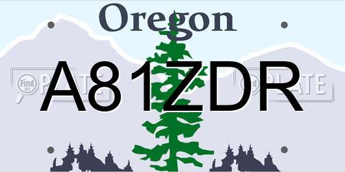 A81ZDR Oregon License Plate