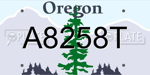 A8258T Oregon License Plate