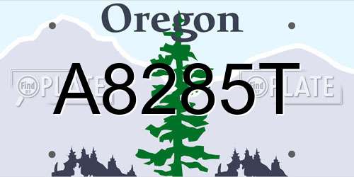A8285T Oregon License Plate