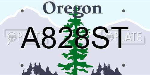 A828ST Oregon License Plate