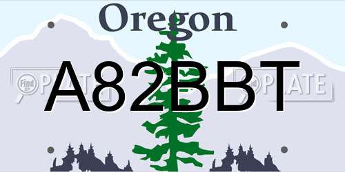 A82BBT Oregon License Plate