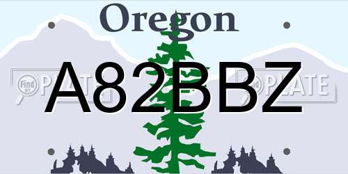 A82BBZ Oregon License Plate